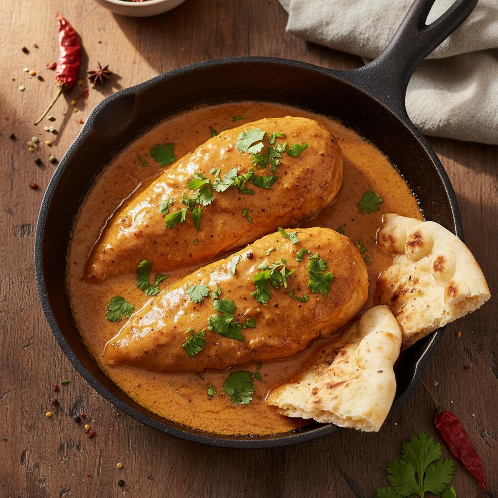Final presentation of Texas Roadhouse Butter Chicken Skillet