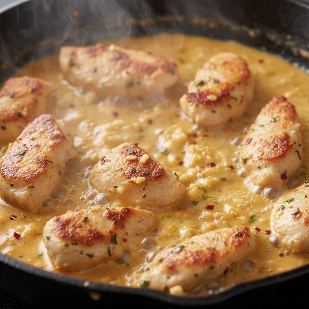 Preparing Texas Roadhouse Butter Chicken Skillet