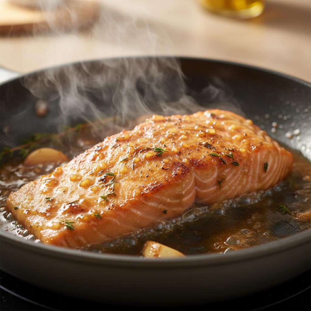 Close-up of preparation process