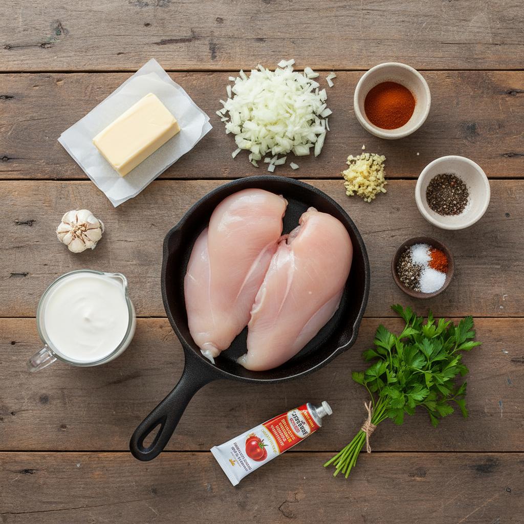 Ingredients for Butter Chicken Skillet
