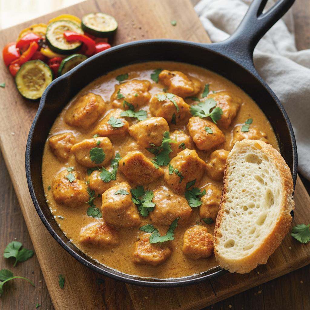 Final Presentation of Texas Roadhouse Butter Chicken Skillet plated