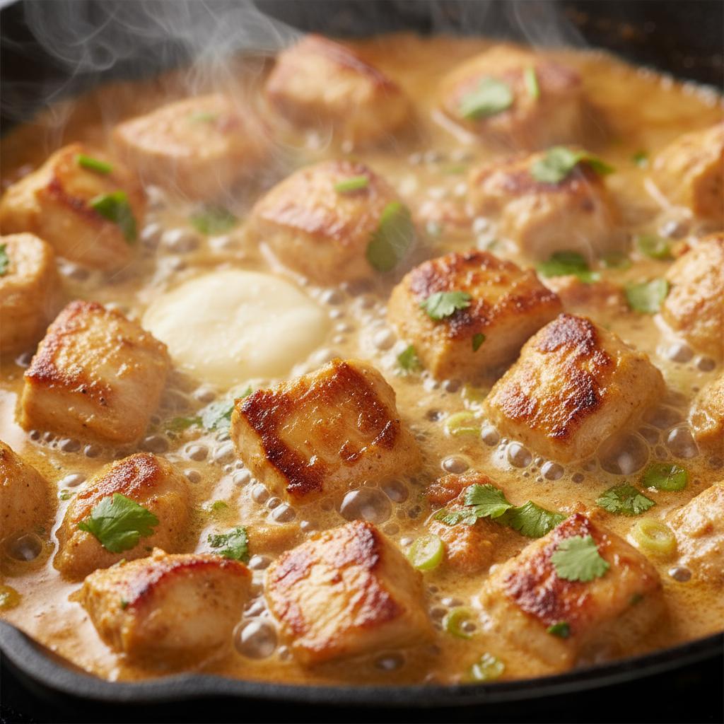 Preparation steps for the Butter Chicken Skillet