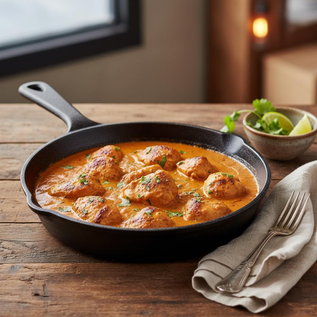 Final presentation of the Butter Chicken Skillet