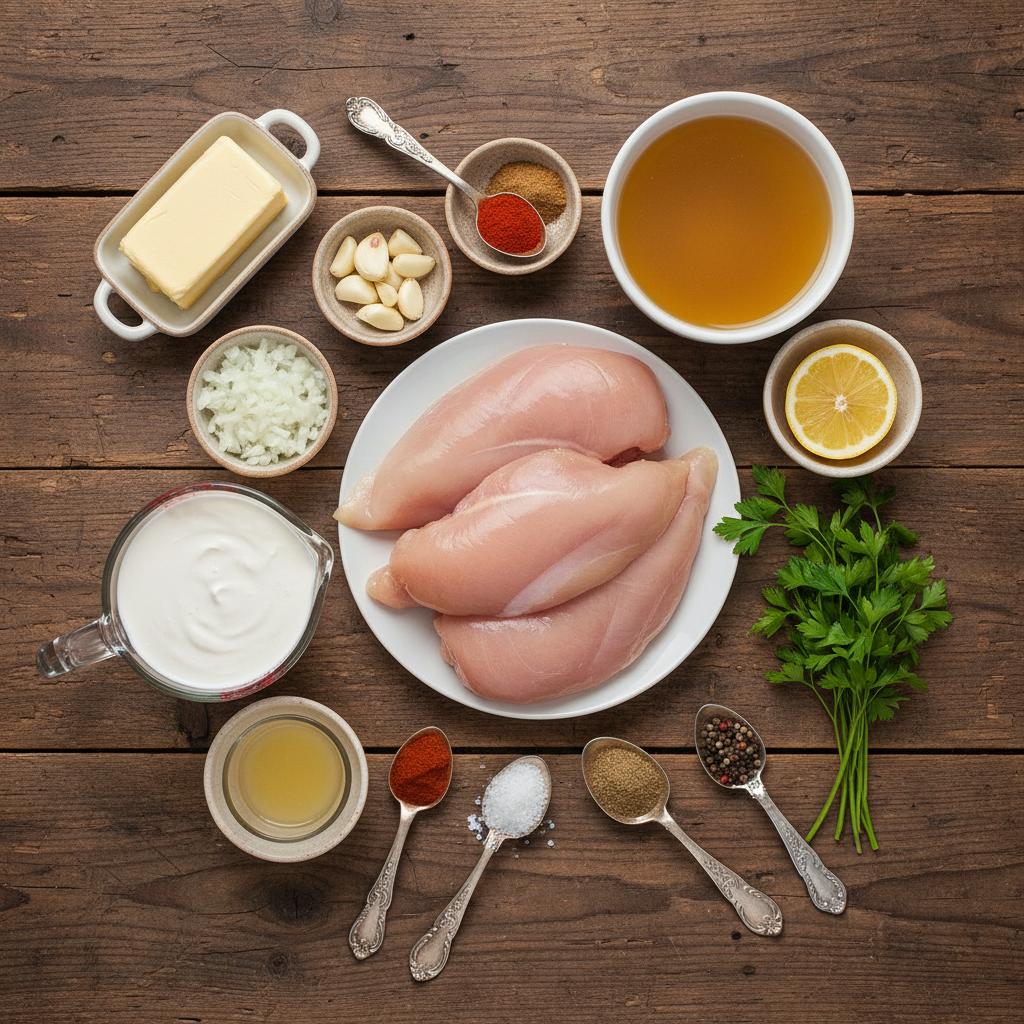 Ingredients overhead view